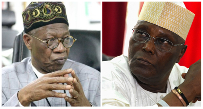 Atiku Copied Buhari’s Economic Blueprint – Lai Mohammed