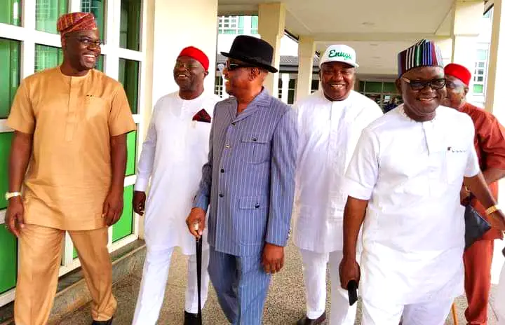 PDP crisis: G5 govs, Bode George, Duke, Mimiko, others meet in Lagos