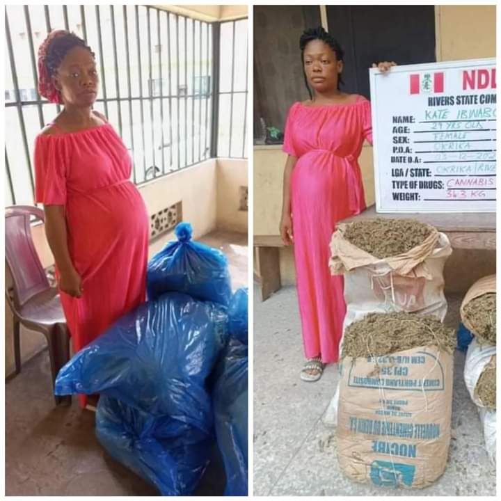 Pregnant lady detained by NDLEA in Rivers with 34.4 kg of cannabis