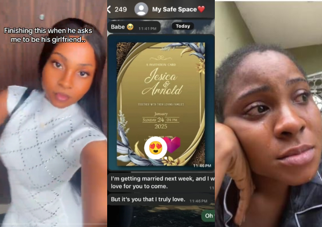 Madam Cries bitterly after boyfriend sends her invitation card to his wedding