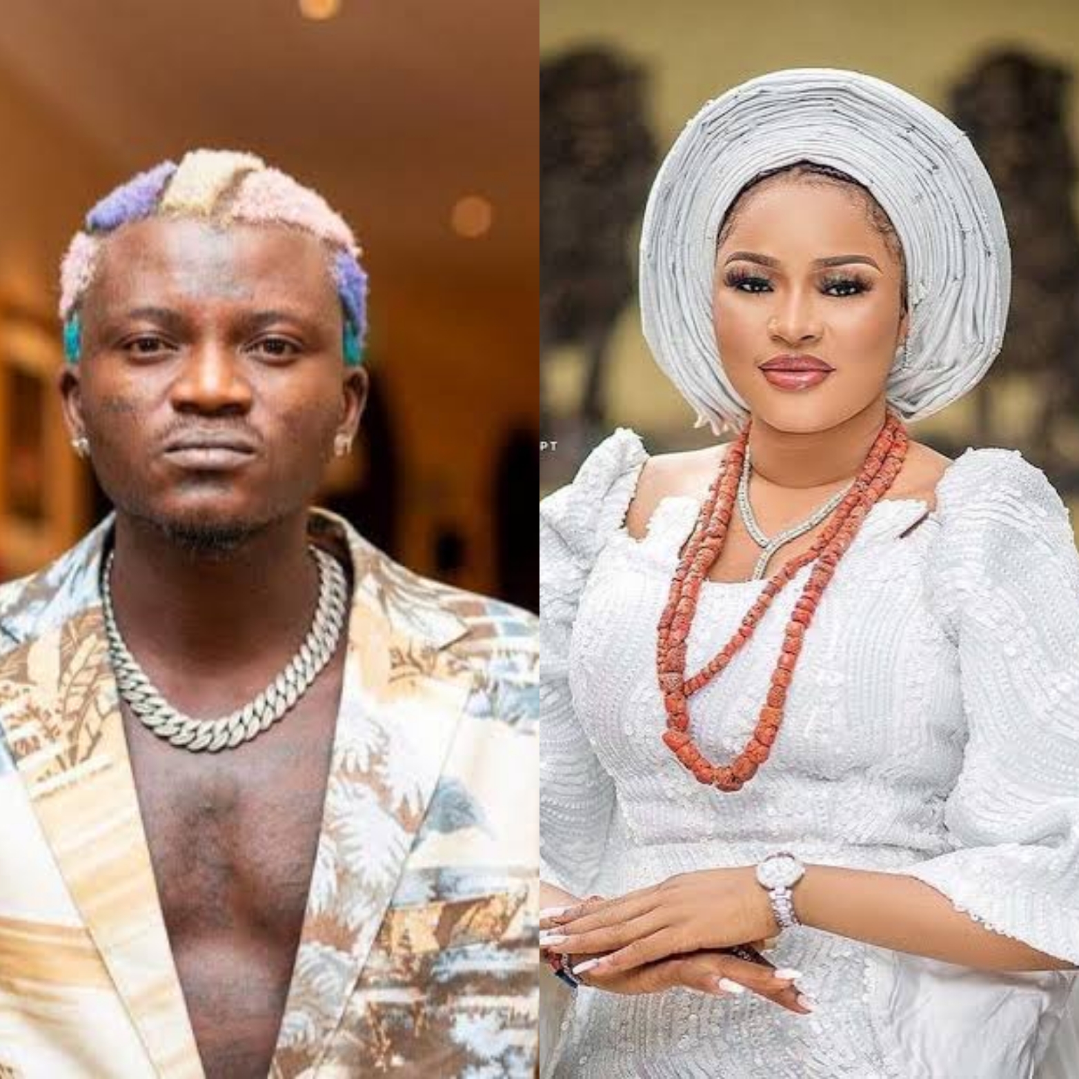 singer Portable asking his mistress Queen Dami if she cheated on him with another man